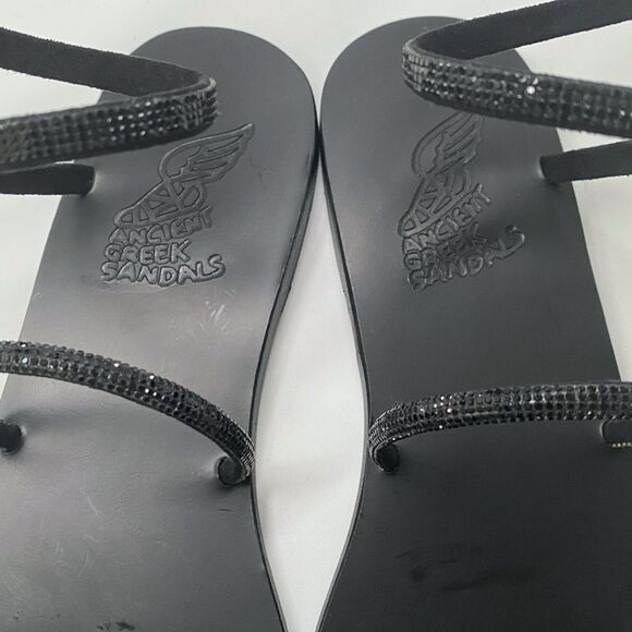 ANCIENT GREEK SANDALS Ofis Low Crystal-Embellished Wraparound Sandals size 39 - Picture 6 of 15